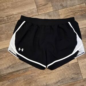 Under Armour Fly By 2.0 Women’s Running Shorts - Black/White - Size Large